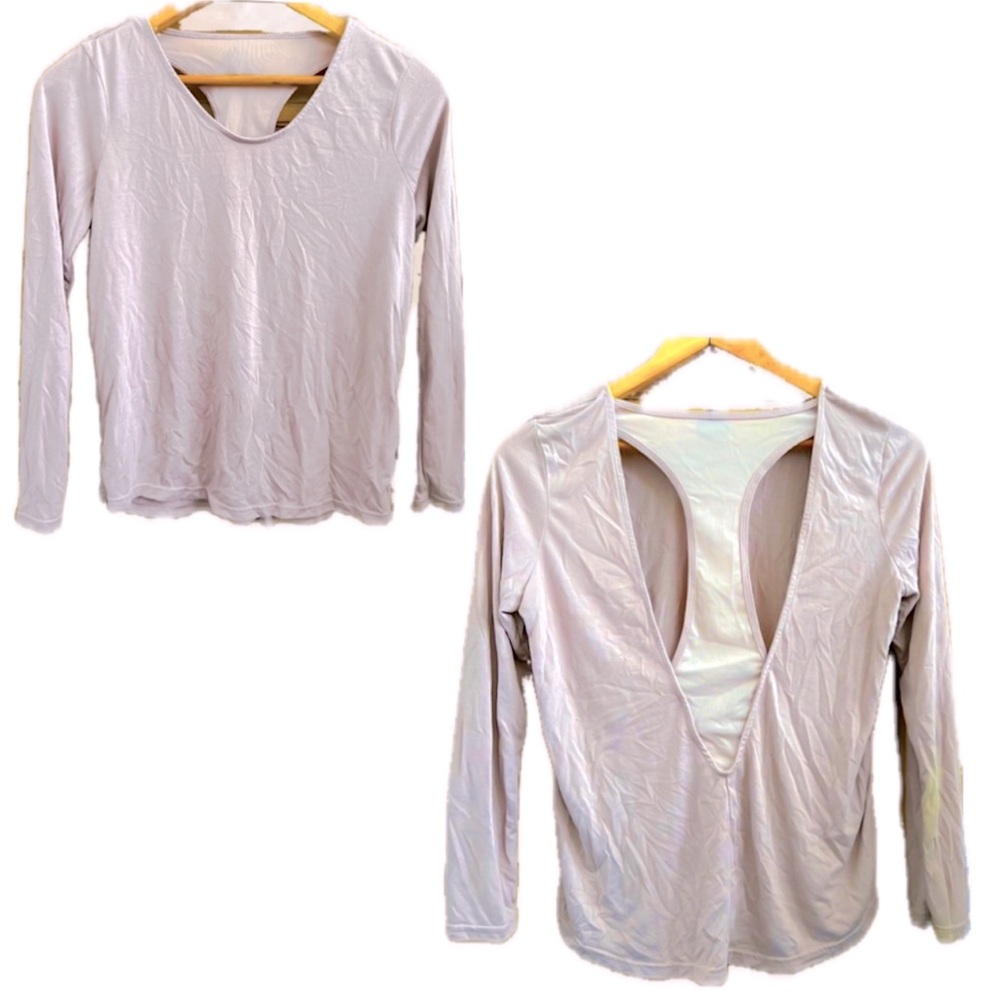 Mauve Long Sleeve Athleisure Mesh Cutout Top Women’s Size Small
